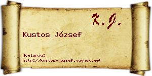 Kustos József névjegykártya