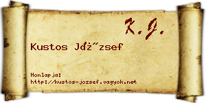 Kustos József névjegykártya